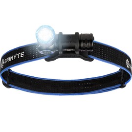 Brinyte HL16 Rechargeable LED Headlamp Flashlight 520 Lumens Powered by Rechargeable Battery, IP66 Waterproof Small Headlamp with Magnetic Tail Base, Detachable Headband