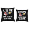 Kiss Me Im A Leaf Blower Autumn Throw Pillow