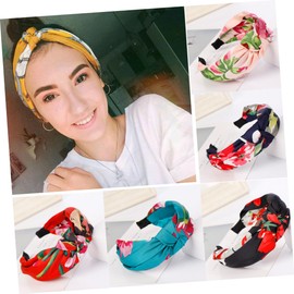 Baluue Bohemian Floral Knot Headband Set of 4 Wide Cloth Hairbands for Women Colorful Party Accessories Adjustable Hairbands for Girls Fashionable and Comfortable