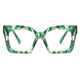 bullabulling Oprah Style Square Reading Glasses Blue Light Blocking for Women Men Ladies Summer Readers (4c, 1.75, x)