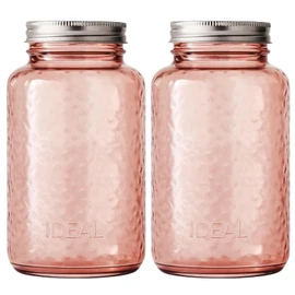 Bexter 1-Pack 32 oz Rose Pink Mason Jar – Made in USA – Regular Mouth Glass Jar with Lid & Band – Vintage Decorative Storage for Canning, Kitchen, Crafts & Gifts