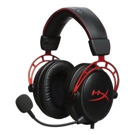 HyperX Cloud Alpha - Audífonos para gaming, Rojo- Altavoces de cámara doble - Comodidad galardonada de HyperX - Resistente estructura de aluminio - Micrófono desmontable con cancelación de ruido
