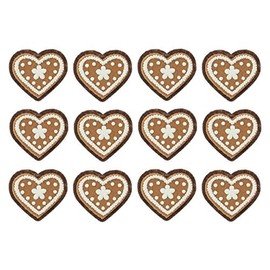 MIJOMA Set of 12 Gift Stickers Christmas Gingerbread Stickers Felt Christmas Decoration Gifts Decoration (Gingerbread Heart)