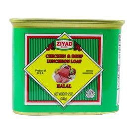 Ziyad Brand Premium Chicken & Beef Luncheon Meat, Halal, Ready To Eat Meals, Delicious When Fried! 12oz
