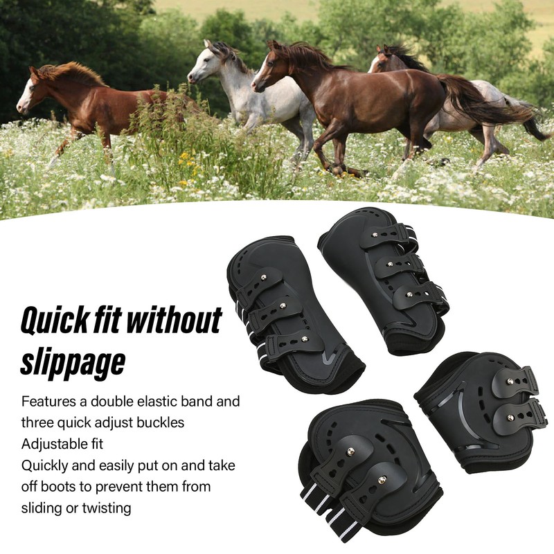 Horse Front Hind Leg Boots Shock Absorption Breathable Open Front
