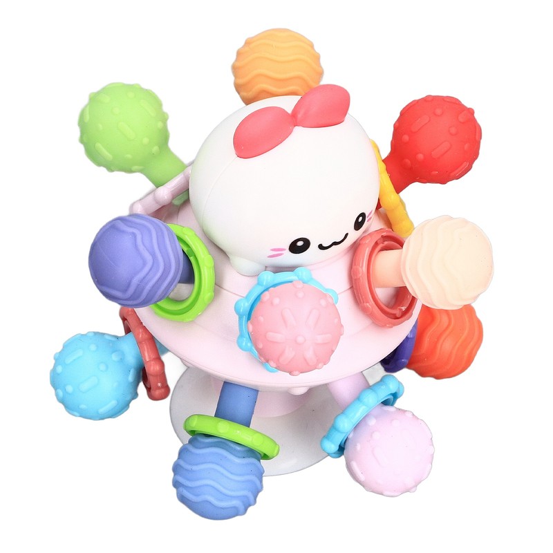 Baby Sensory Teether Toy Balls Chew Teething Ball Rattle Grasping