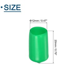 sourcing map 150Pcs Rubber End Caps, 12mm/0.47" ID Rubber End Caps, PVC Caps Rubber Screw for Bolts Screw Caps Thread Protectors Tube Screw Bolt, Green