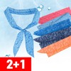 [2+1] Korean-made Cooling Ice Summer Scarf for Sports & Hiking Bicycle Amoeba Navy