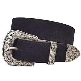Axesoria Western Genuine Suede Belt in Black M