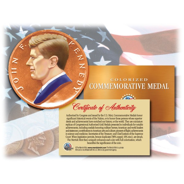 Colorized JOHN F. KENNEDY Commemorative Medal U.S. Inaugural Bronze Coin JFK
