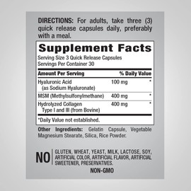 Piping Rock Hyaluronic Acid Complex 900 mg | 90 Quick Release Capsules | Non-GMO, Gluten Free