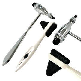 Taylor Percussion Reflex Hammer Plastic Construction Compact with Retracting Filament String & Tromner Reflex Hammer - Reflex Testing Tool Neuro Examination