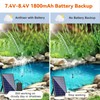 Antfraer 1800mAh Solar Fountain Pump Battery Backup, 7.4V-8.4V Power Pack