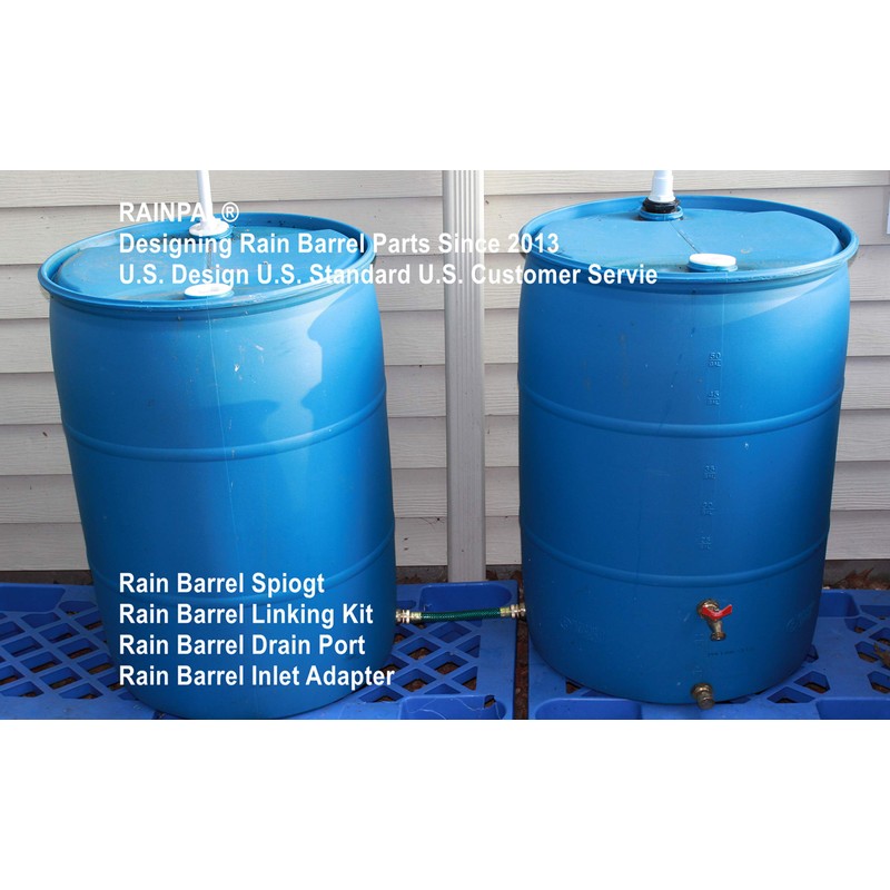 RAINPAL RBL020 Rain Barrel Linking Kit (Two Brass Bulkhead Fitting