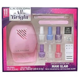 L.A. Colors All Is Bright 11pc Mamicure Set With Nail Dryer, Mani Glam