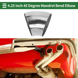Motoforti 45 Degree Mandrel Bend Elbow Car Modified Exhaust Pipe Tubing Piping 4.25" Inch OD Thickness 1.2mm/18GA 108x125x1.2mm 201 Stainless Steel Silver Tone