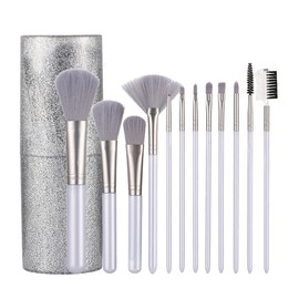 12 Juego de brochas maquillaje barril barra larga completo herramientas belleza cabello suave                                                         
