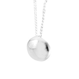 apop nyc 925 Sterling Silver Solid Button Solitaire Necklace 16" [Jewelry]