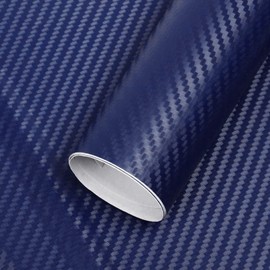 Silence Shopping Carbon Fiber Vinyl Wrap for Cars DIY Wrap Sheet Roll Film Sticker Decal Adhesive Cars Auto 3D Carbon Fiber Vinyl Wrap Sheet Decoration Blue (4FT x 1FT)