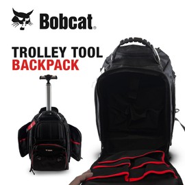 Bobcat Rolling Tool Bag with Organizer & EVA Pocket - Premium Tools Backpack Heavy Duty with Wheels - Ideal Tool Bags Built for Durability, Smart Storage & All-Day Comfort On and Off the Jobsite