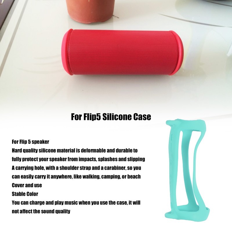 For Flip5 Silicone Case Speaker Silicone Protective Cover with Shoulder