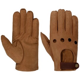 Stetson Vented Leather Gloves Finger Gloves Goat Leather Gloves (8 1/2 HS - Brown)