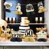 JOYMEMO 8Pcs 50 Year Class Reunion Honeycomb Centerpieces, Black and