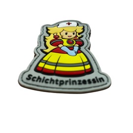 Polizeimemesshop - Blonde Layer Princess of Rescue Rubber Patch - Emergency Service - Medic - PVC - Velcro Patch - Fun Patch