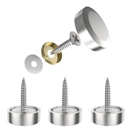 Aopin Mirror Screw Cap, Decorative Screws Cover Fasteners for Sign/Advertising Hardware Nails/Construction, Brushed, Silver, 18mm, 4Pcs