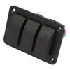 3 Gang Rocker Switch Panel IP65 Waterproof DC12‑24V Blue Light