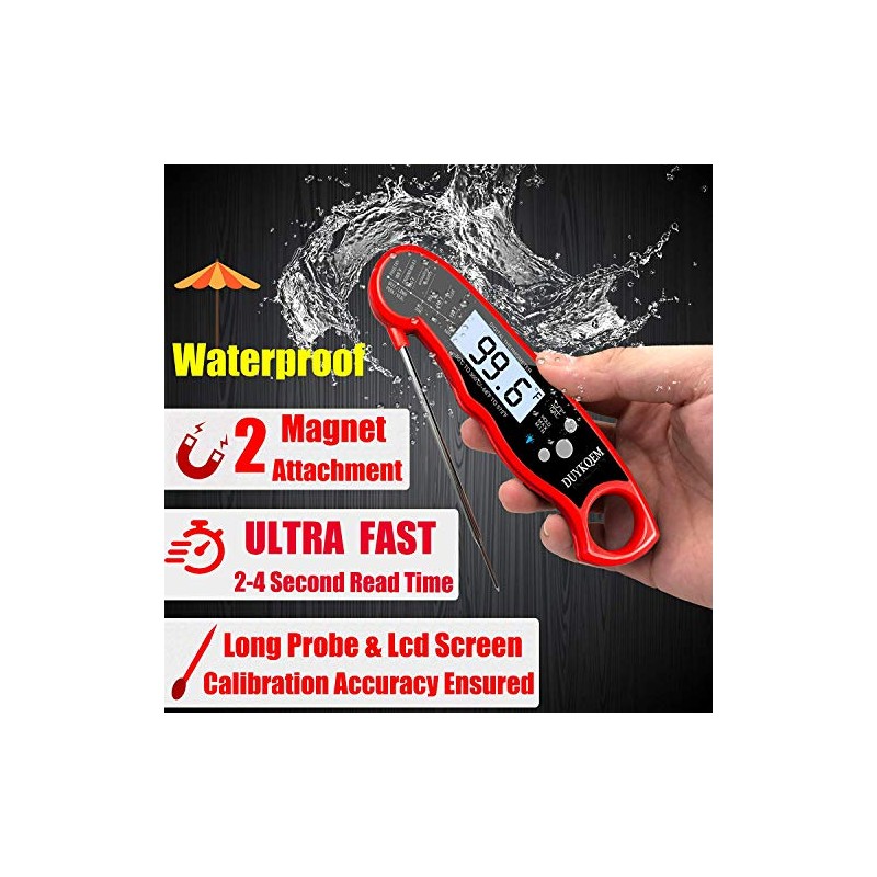 Instant Read Digital Meat Thermometer - 2 Pack Waterproof Kitchen