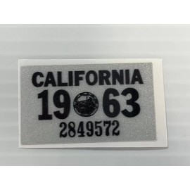 1963 California License Plate Registration Sticker, YOM, CA DMV show car