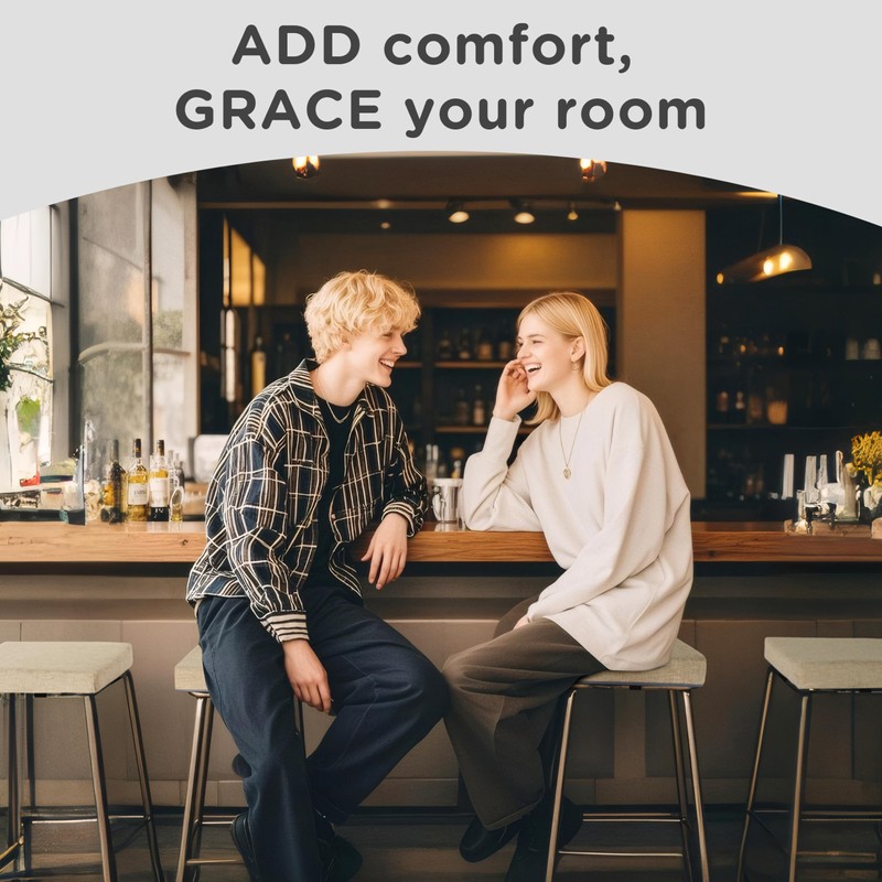 AddGrace Anti-Slip Bar Stool Cushions Square Bar Stool Seat Cushions