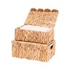 LUSYDECO LUSYDECO Scalloped Edge Wicker Basket with Lids, Rectangle Wicker