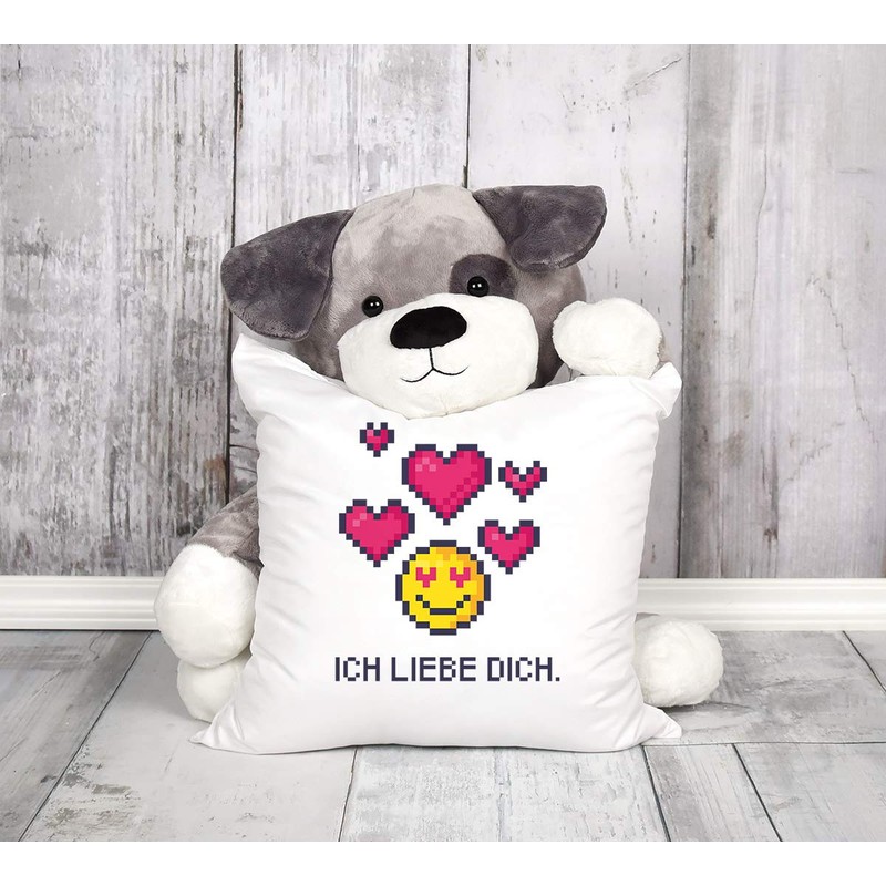MoonWorks® Cushion Cover Gift Love Gamer Zocker Pixel Saying I