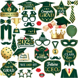 Green and Gold Grad Props with Tassel