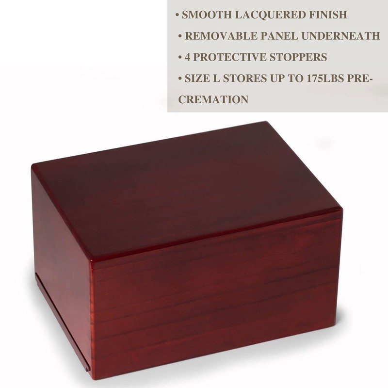 Deering Moments Engraved Lacquered Rosewood Funeral Cremation Urn for Human