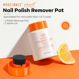Modelones Nagellackentferner, Aceton-freier und Nicht Trocknender Nagellackentferner mit Schwammdeckel, mit Jojoba-Öl Entfernt Nagellack(80 ml)