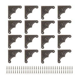 uxcell 30pcs Vintage Corner Protector 1.5"x1.5"x0.3" Decorative Metal Edge Corner Protectors Brackets with Mounting Nails for Box Wooden Case Chest Table Desk Bronze