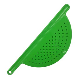 Handy Housewares Hand Held Plastic Pot Drainer, Pasta Noodle Veggie Strainer with Handle - Fits up to 9" Pot - Green