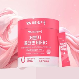 Vitamin Village 비타민마을 300달톤 저분자 피쉬 콜라겐 비타민C 분말 스틱 60포 X 2통 히알... Vitamin Village 300 Daltons Low Molecular Fish Collagen Vitamin C Powder Stick 60 sachets x 2 tubs Hyaluronic...