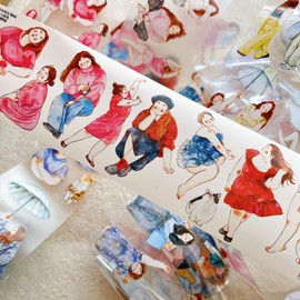 RICHTAPES Seahorse Forest Vol6 A36 Little Comfort Pre-Cut Washi/PET Tape Stickers, Original Design, for Scrapbook Supplies, Scrapbook Tape Stickers, Junk Journal Supplies (Washi Paper)