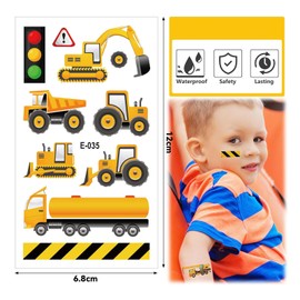 3D Stickers for Children, Digger / Vehicle / Construction Vehicle / Car Sticker, Stickers for Boys Girls Teachers, Children's Birthday Party Favours Party (Style 1)