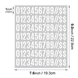 Large Number Stickers Waterproof Number Stickers Large (White, 1 Inch, Set of 3)