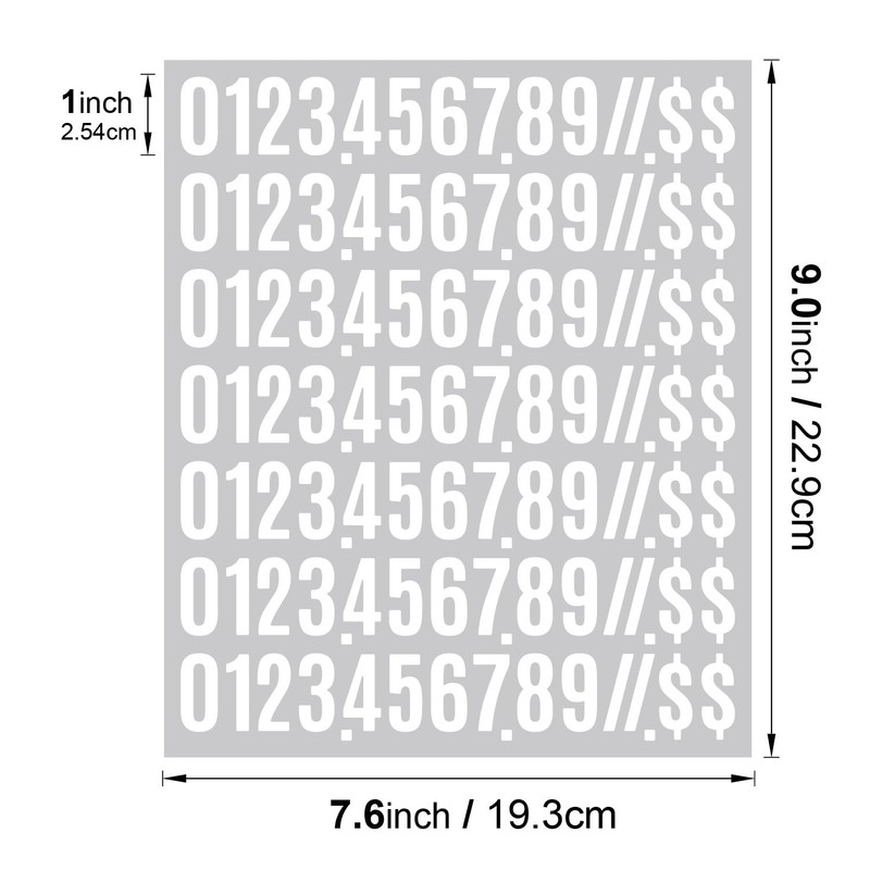 Large Number Stickers Waterproof Number Stickers Large (White, 1 Inch,