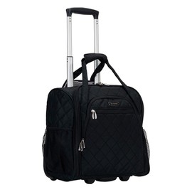 Rockland 록랜드 멜로즈 업라이트 휠드 언더랩 캐리온 러기지 블랙 15인치 [Black] Rockland Melrose Upright Wheeled Underlap Carry-On Luggage Black 15 Inch