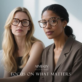 AIMISUV Reading Glasses for Women Men - Blue Light Blocking Magnifying Readers,Oprah Square Anti-Glare Computer Eyeglasses(Mix2,0.75X)