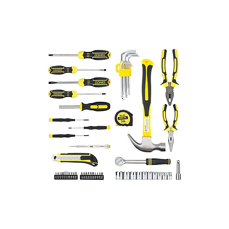 DOWELL 61-Piece Tool Set Kit Mechanic Tool Set Socket Wrench