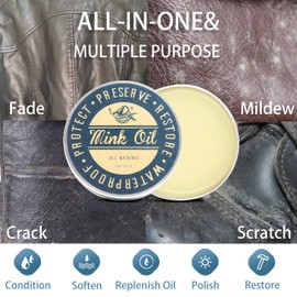 SALTY FISH Mink Oil for Leather Boots, Leather Conditioner and Cleaner 7.5 oz-Waterproof Soften and Restore Shoes,Saddles,Jackets,Purses,Gloves and Vinyl