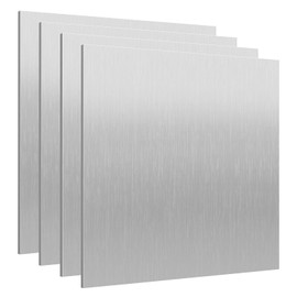 UNIFAMILY 4 Pcs Aluminum Sheet 150mm x 150mm x 1.5mm (1/16 Inch), 6061 T651 Square Aluminum Plate Flat Plain Metal Sheets for DIY Crafts, Industry Welding